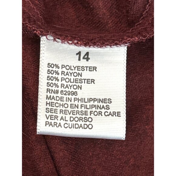 Vintage Dress Barn Red Orange Fall Floral Midi Baby Doll Dress Size 14 Fallcore - Picture 5 of 6